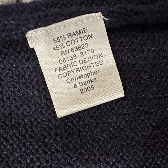 🎄VTG Christopher & Banks Hand Embroidered Christmas Knit Sweater Vest Size Med - Picture 14 of 16